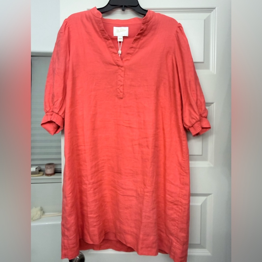 Lilly Pulitzer Vibrant Coral Linen Dress